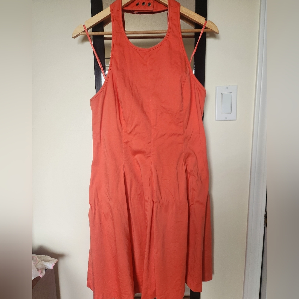 Women's Sleeveless Coral A-Line Dress